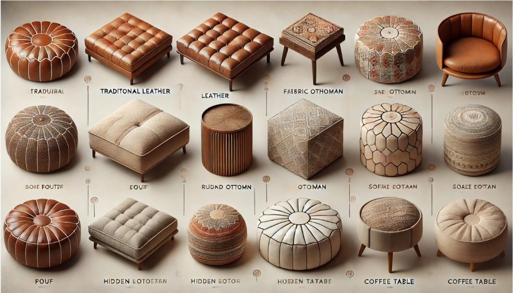 Types of Pouf and Ottomans